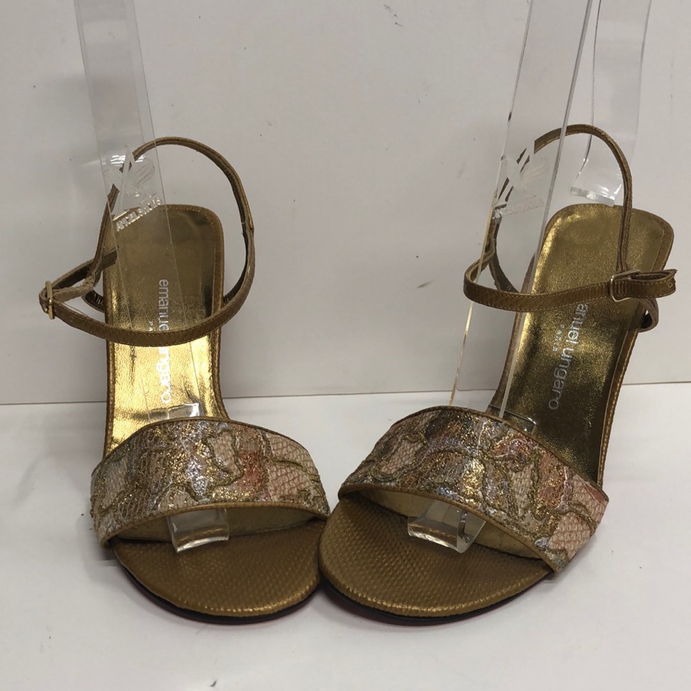 Emanuel Ungaro Made in Italy Gold High Heel Sandal